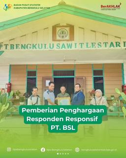 Pemberian Penghargaan Responden Responsif ke PT. BSL