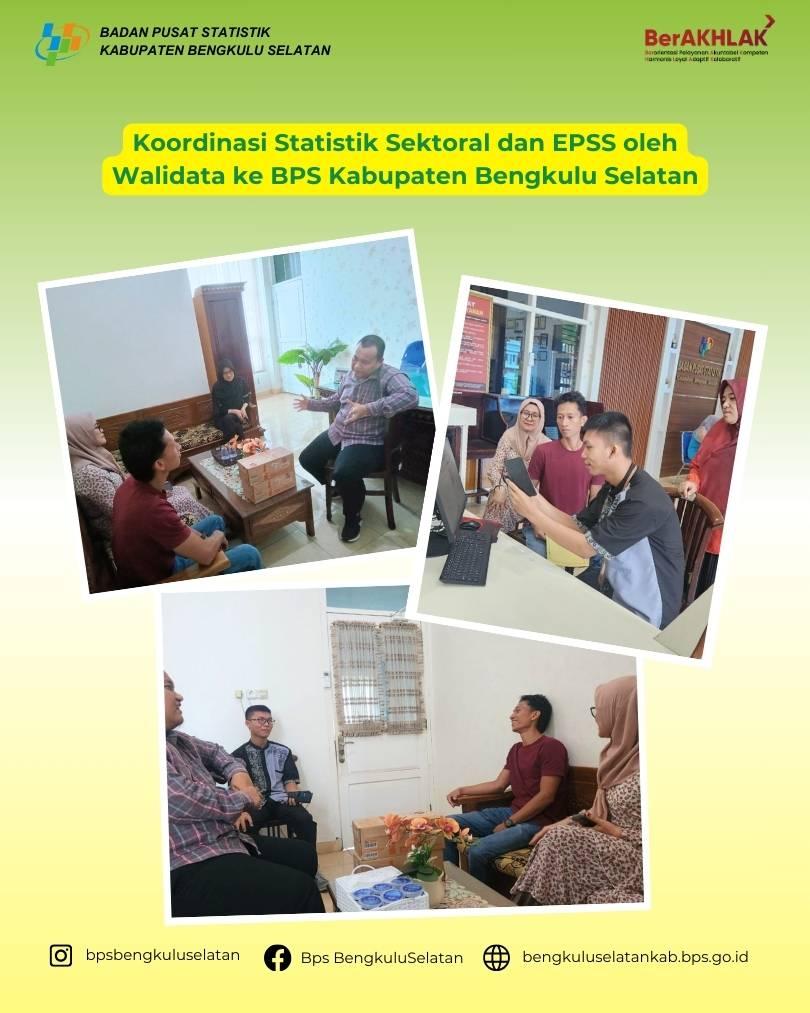 Koordinasi Statistik Sektoral dan EPSS oleh Walidata ke BPS Kabupaten Bengkulu Selatan