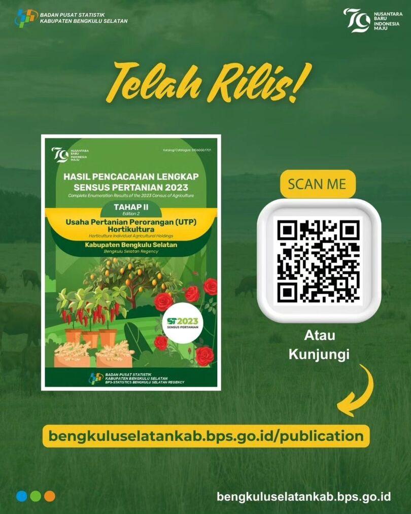 Rilis Publikasi Hasil Pencacahan Lengkap Sensus Pertanian 2023 Tahap II: UTP Hortikultura